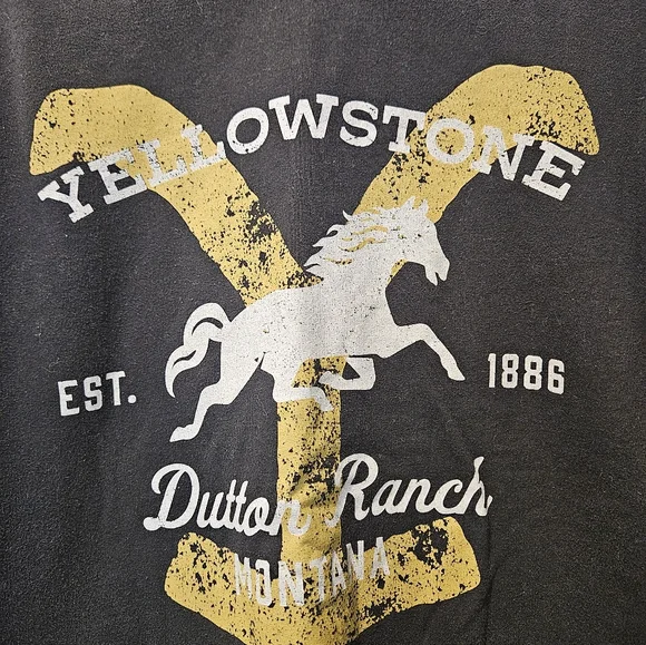 Yellowstone sweatshirt womans plus XXL Black crew neck cropped sweater western - Picture 5 of 5